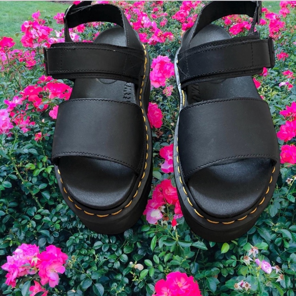 Dr. Martens Black Voss Quad Sandals